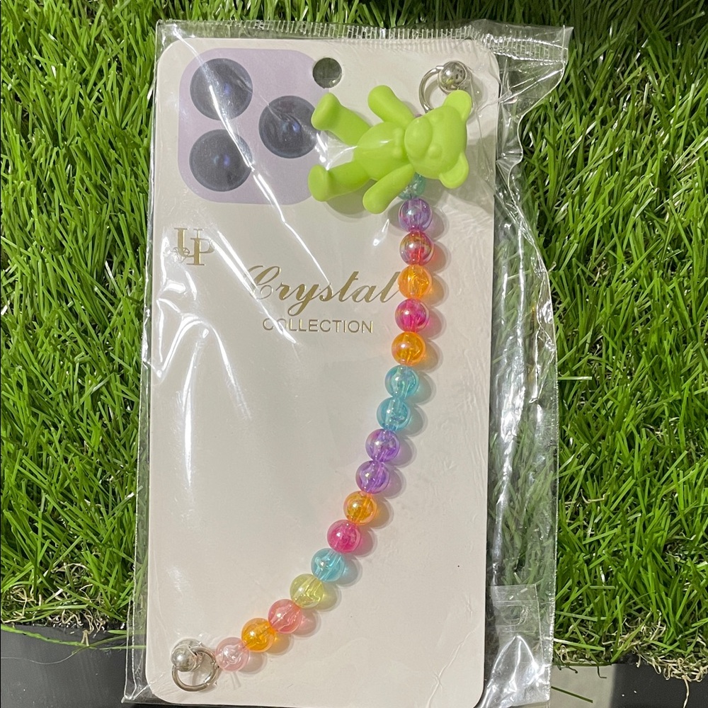 Multicolor Beaded Phone Charm - Picture 2 of 2